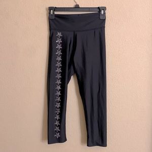 Electric Yoga Rhine Stone Star Cropped Leggings
